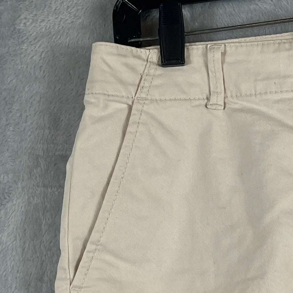 LOFT Womens Sz 2 Washed Twill Shorts Belt Loops Light Tan Classic Preppy Casual - Picture 2 of 9